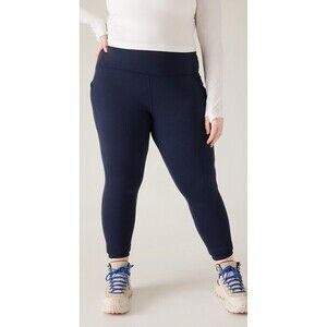 Athleta Altitude Stash High Rise Polartec Powerstretch Tights Navy Sz 2X 1079H4